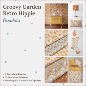 Groovy Garden Retro Hippie Graphics – MasterBundles