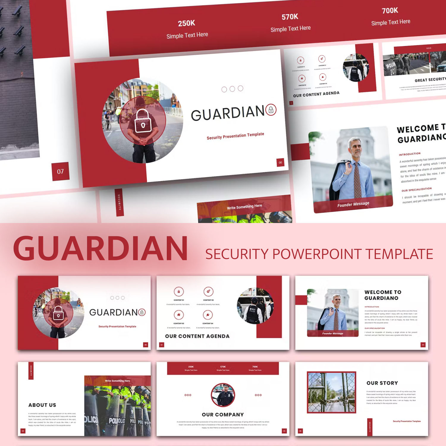 Prints of guardian security powerpoint template.