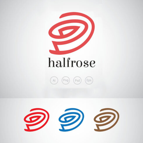 Half rose logo template preview.
