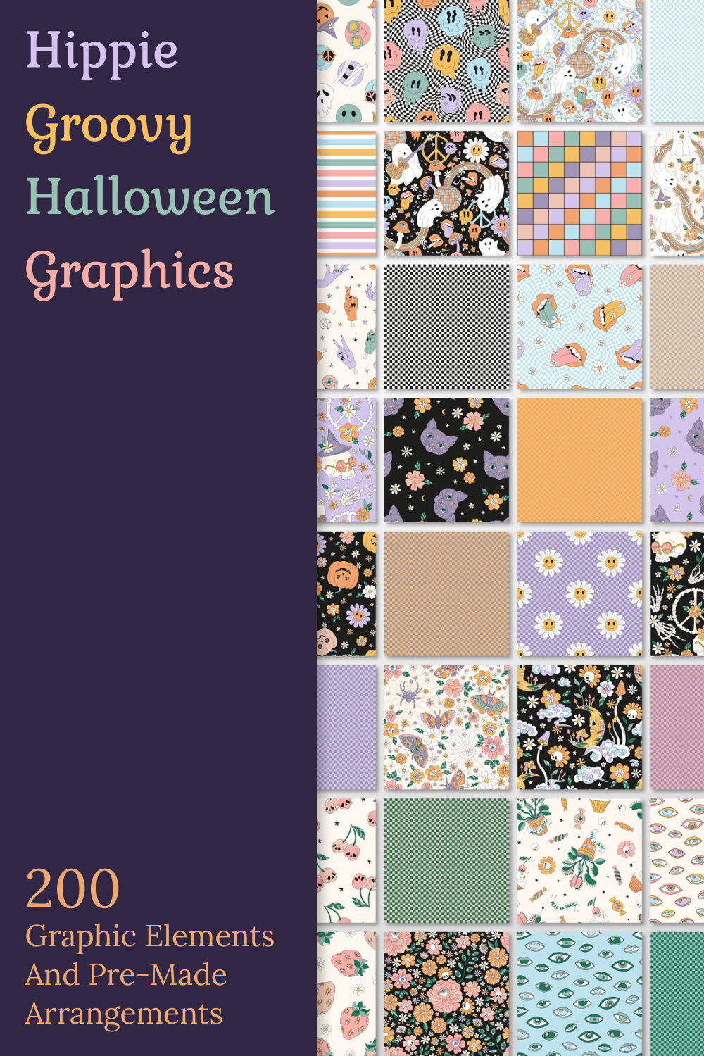 Hippie groovy halloween graphics of pinterest.