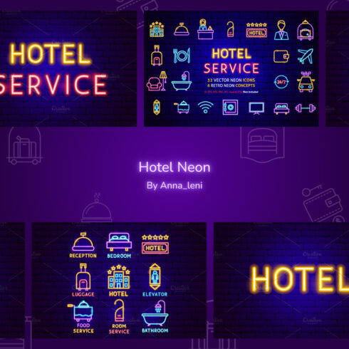 Hotel neon image preview.