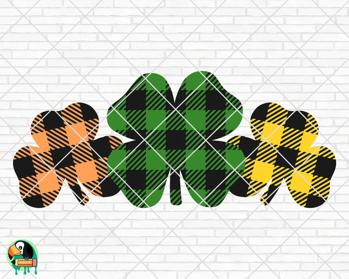 Checkered colored clovers.