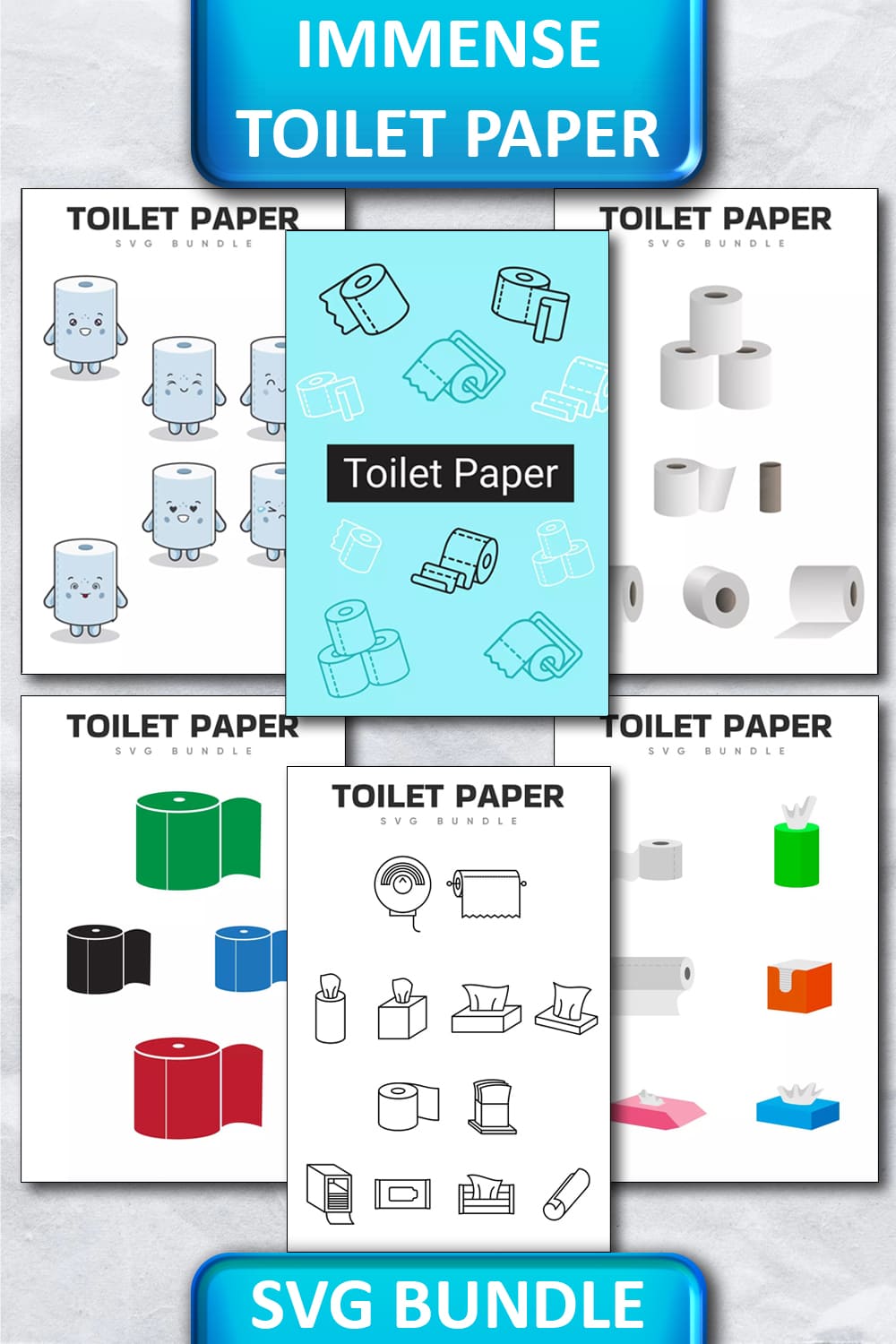 Immense Toilet Paper SVG Bundle Pinterest.