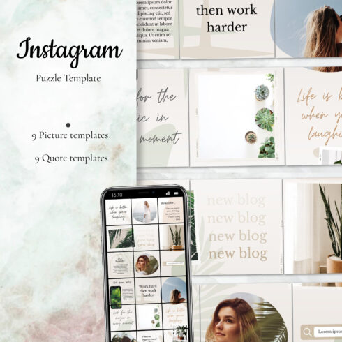 Prints of instagram puzzle template.