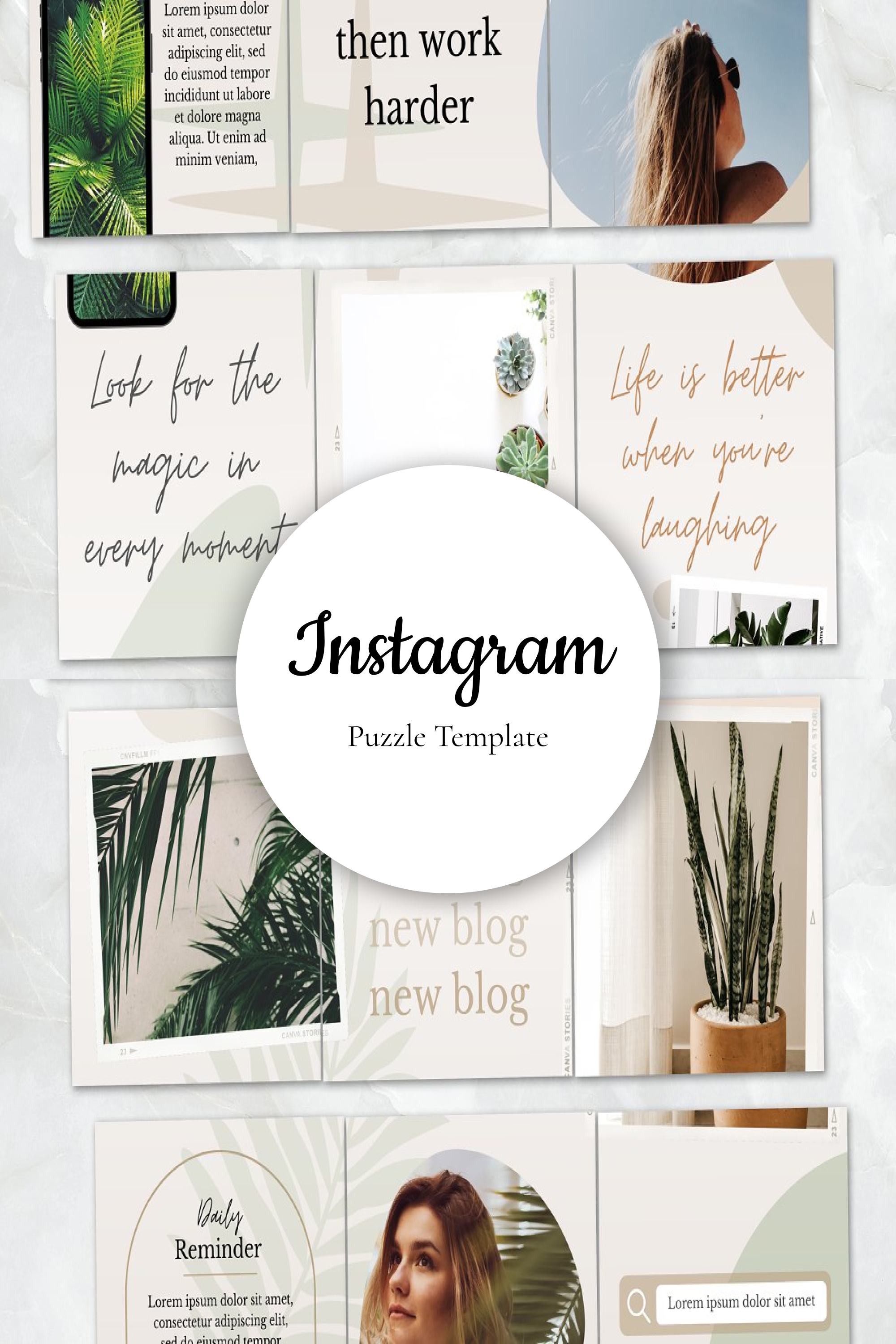 Instagram puzzle template of pinterest.