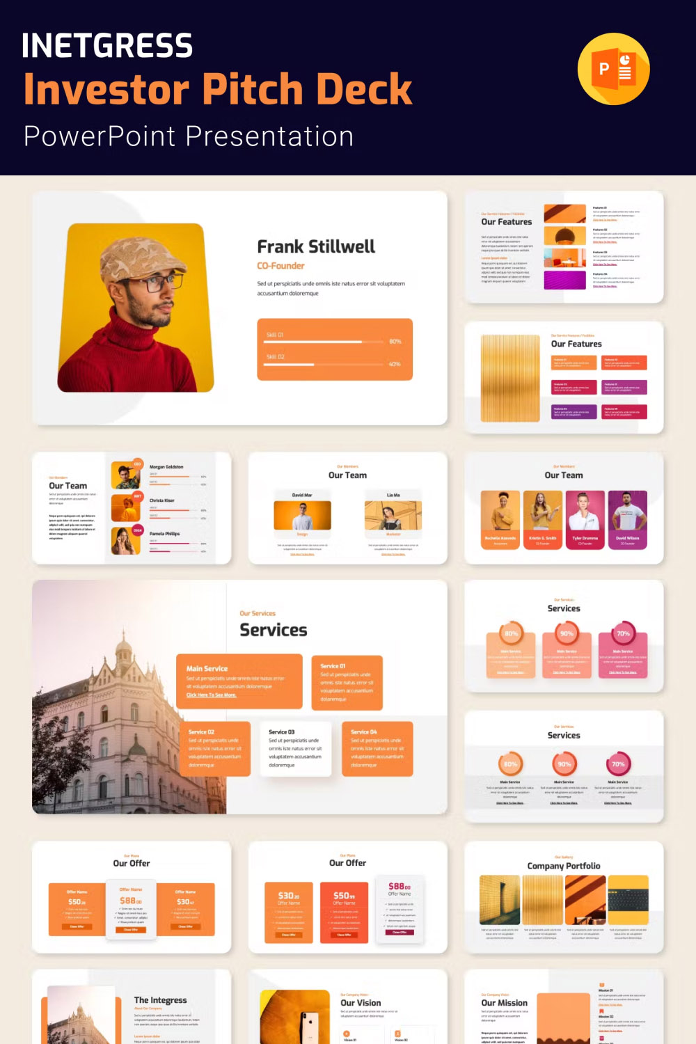 Investor pitch deck ppt template of pinterest.