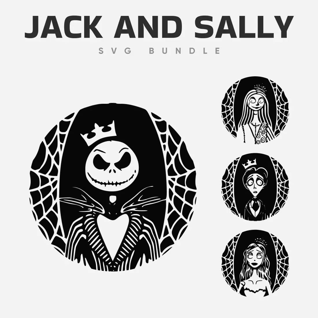 Jack And Sally SVG Bundle Preview 7.