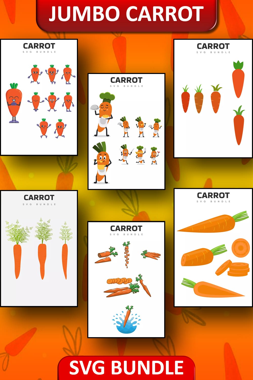 Jumbo Carrot SVG Bundle Pinterest.