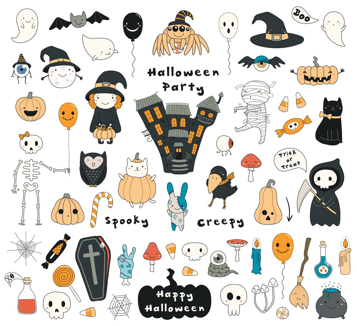 Halloween and monster themed images.