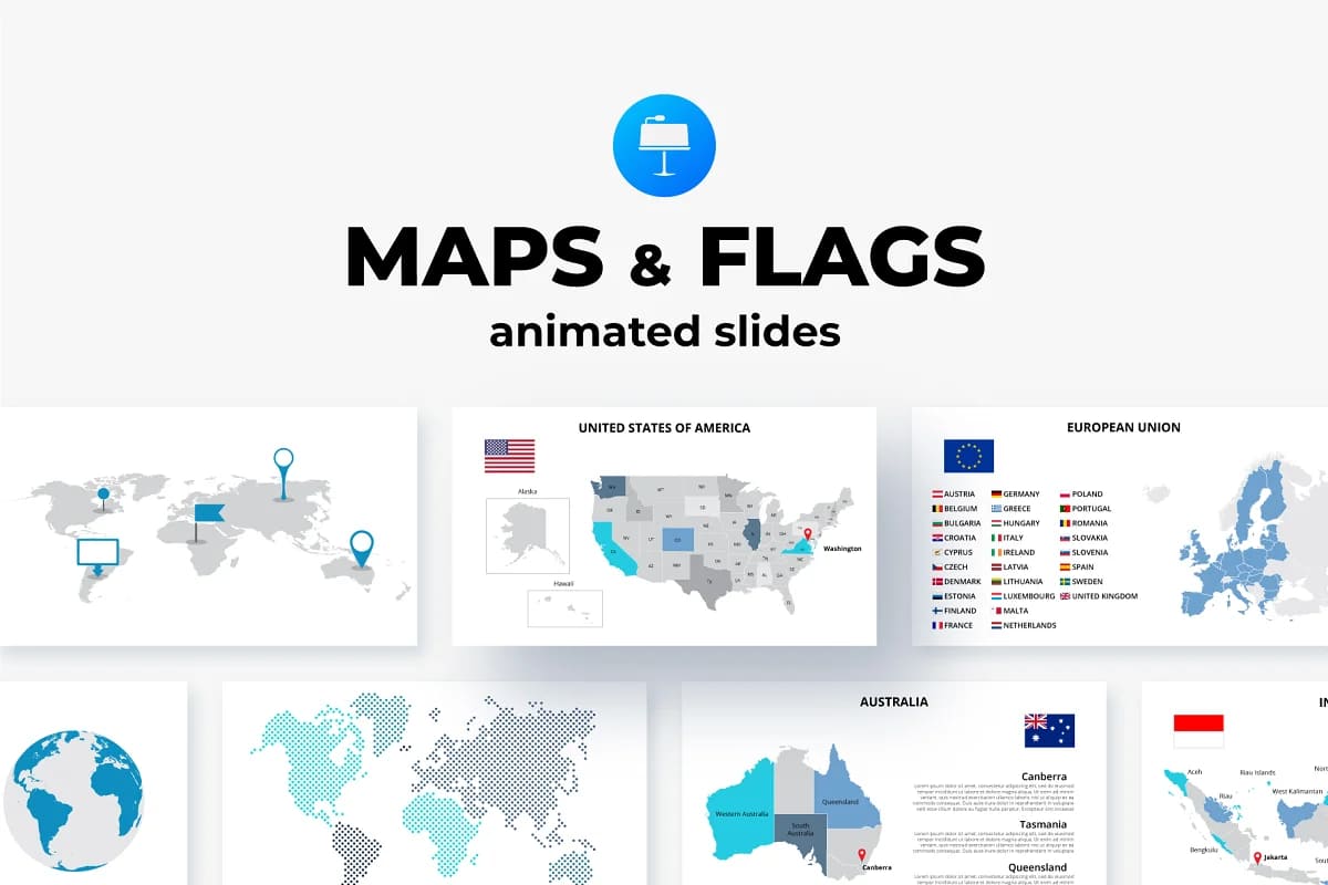 keynote maps infographics presentation.