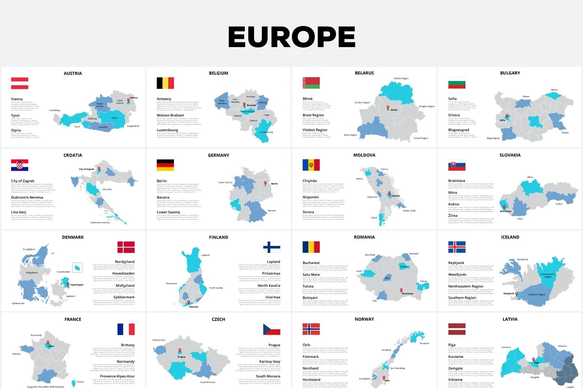 keynote maps infographics, europe slide.