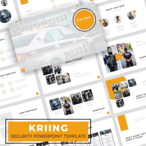 Preview kriing security powerpoint template.