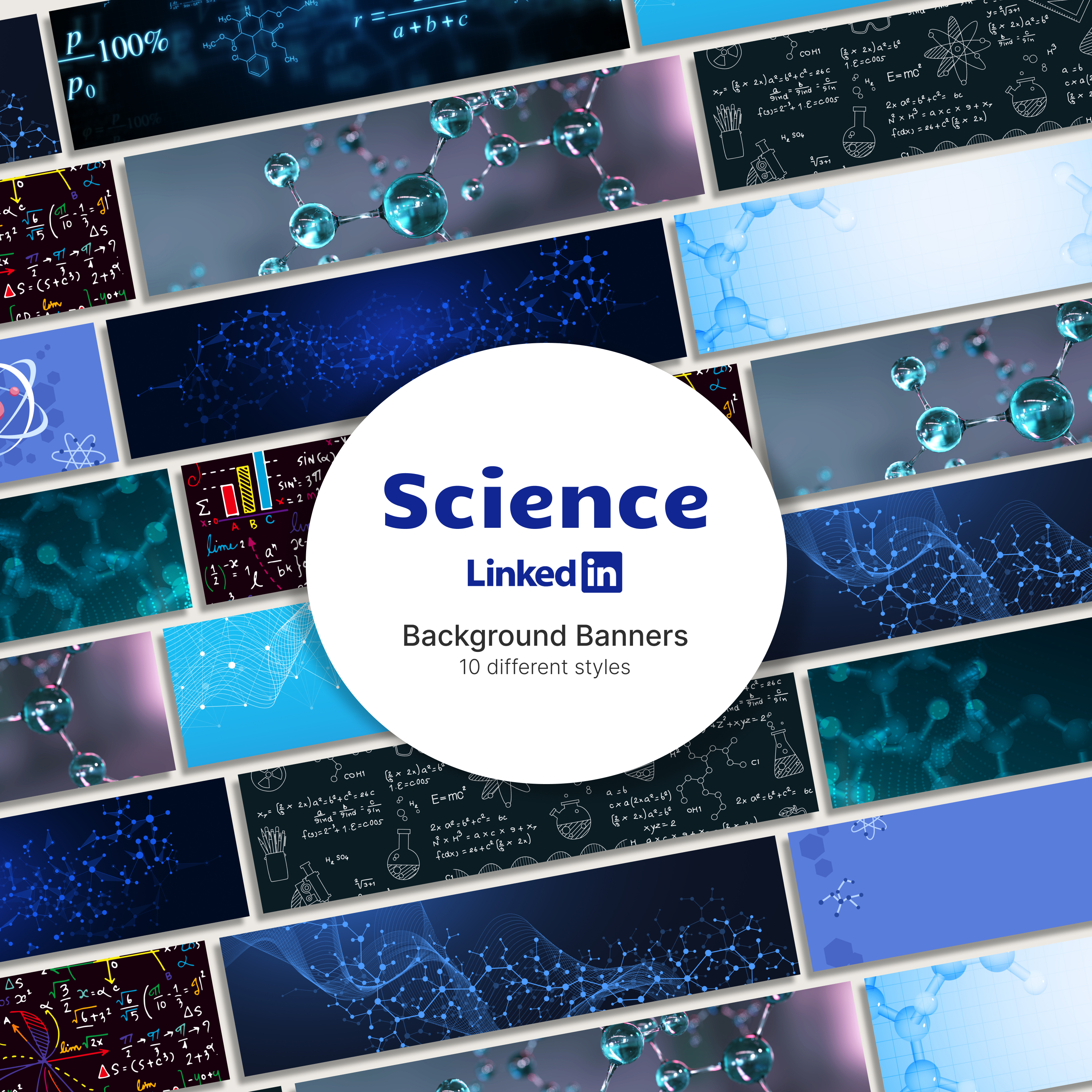 Prints of linkedin background banner science.