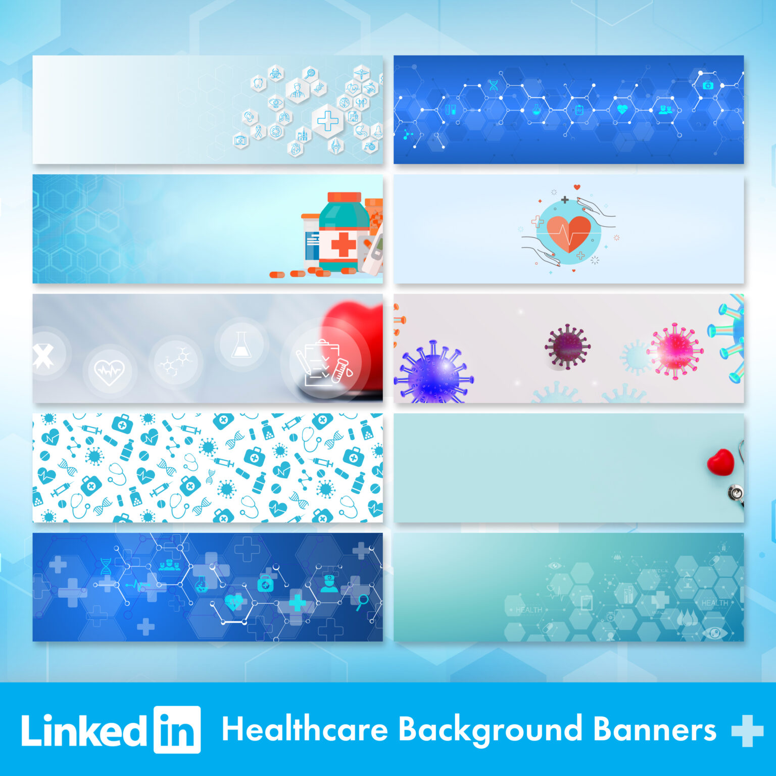 Linkedin Background Banners Healthcare MasterBundles