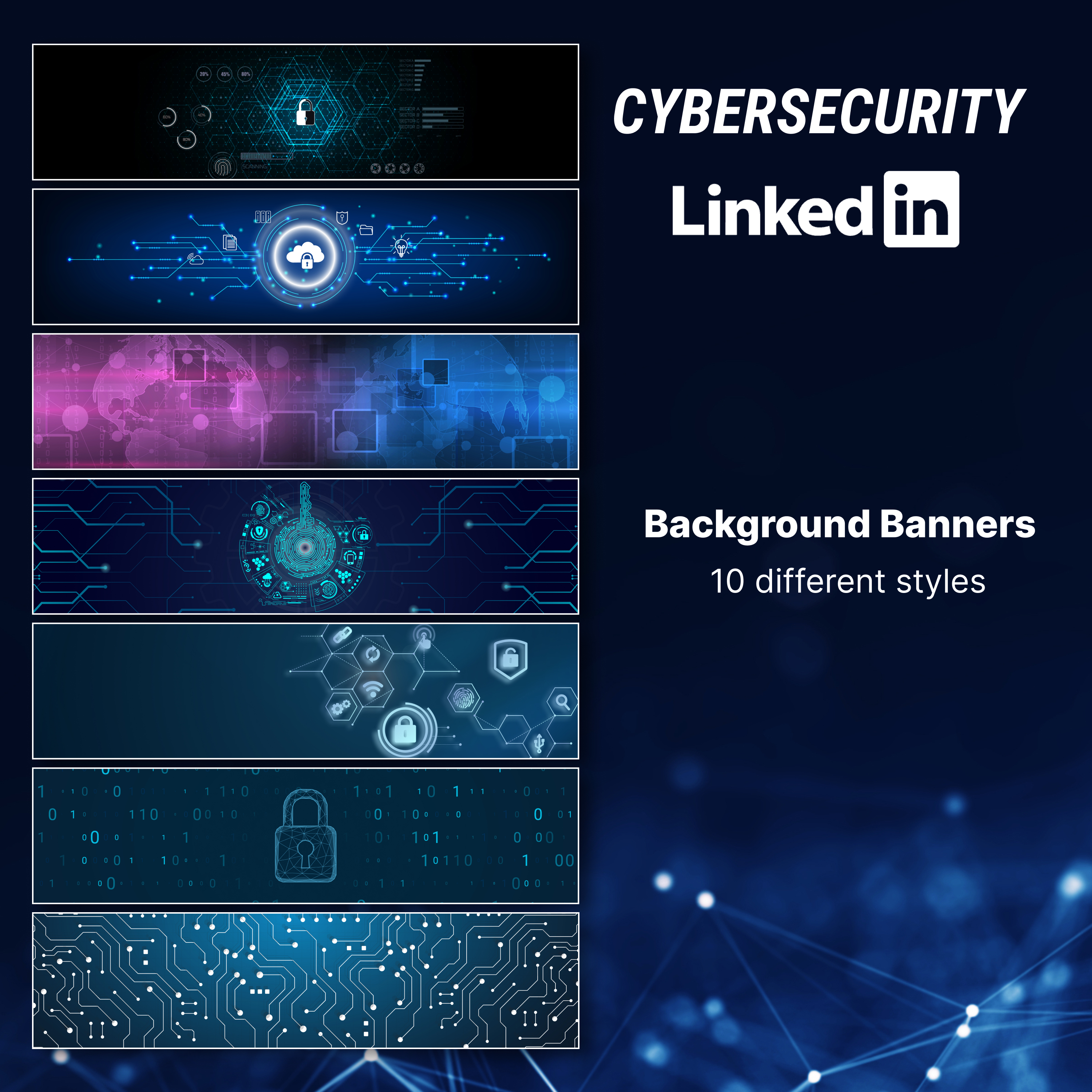 Prints of linkedin cybersecurity background banners.