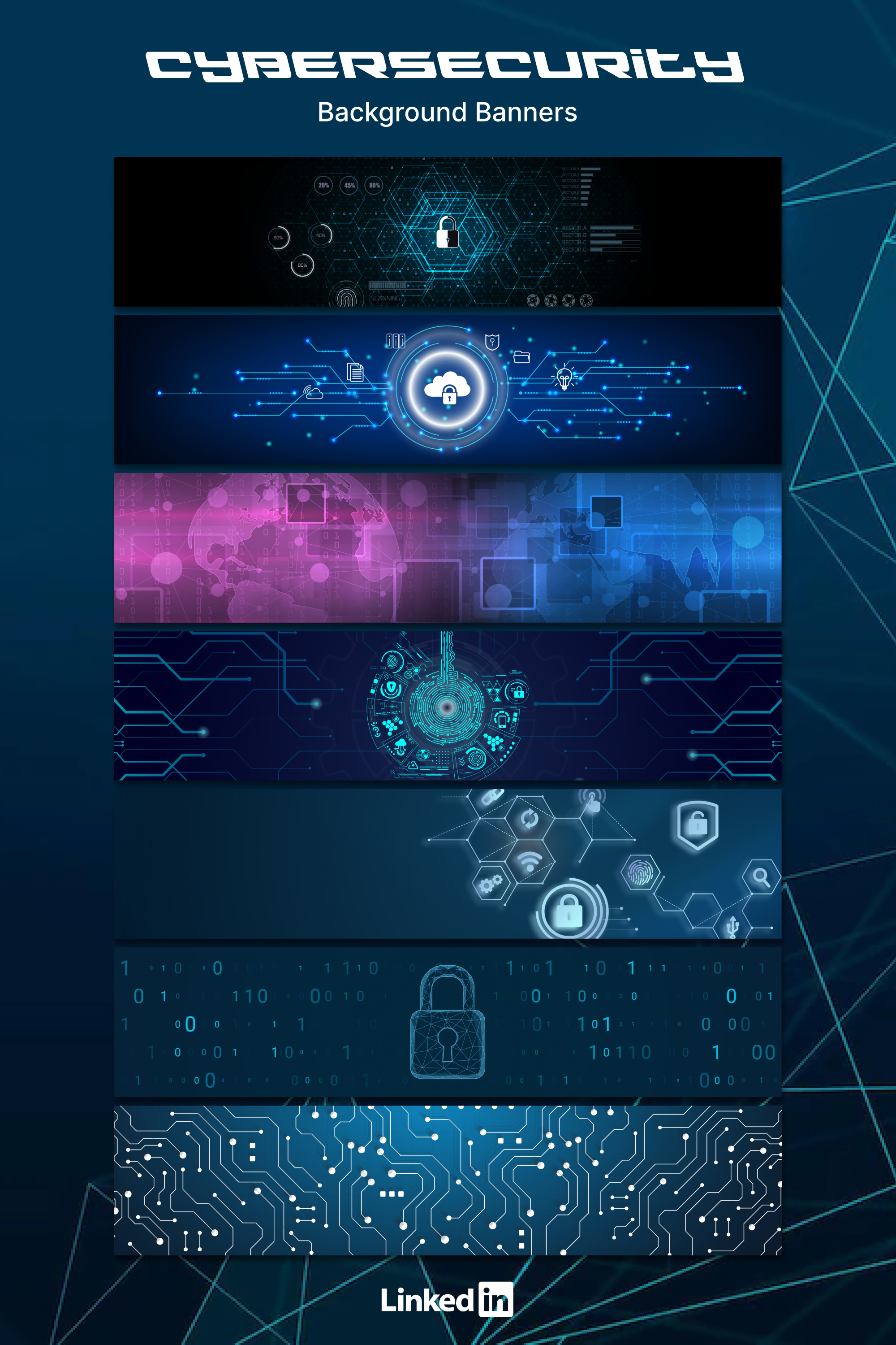 Linkedin cybersecurity background banners of pinterest.