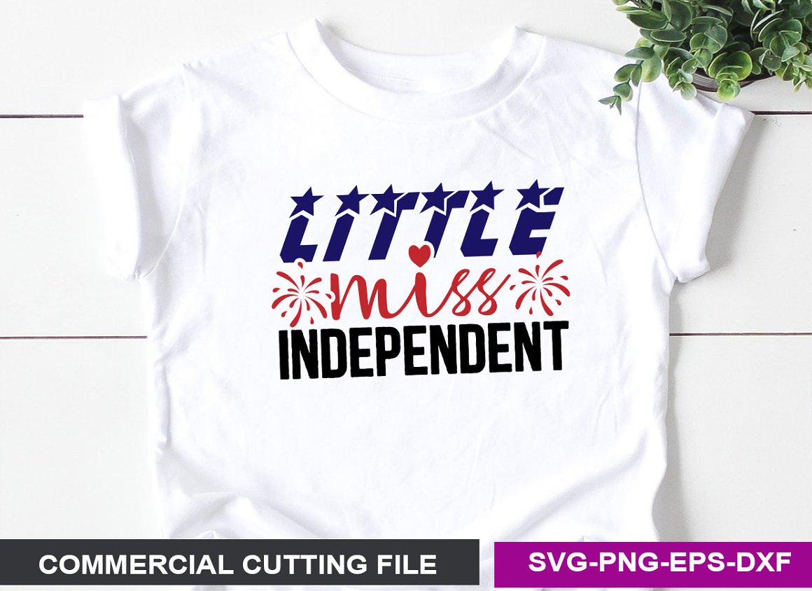 Little miss independent on t-short.