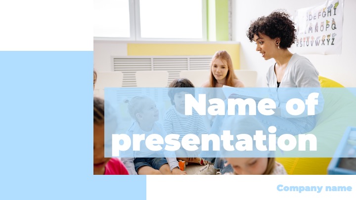 The name of the presentation with people on the discussion.