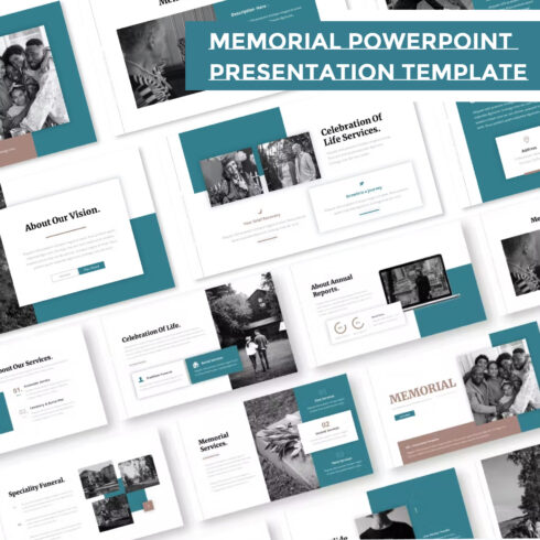 Prints of memorial powerpoint presentation template.