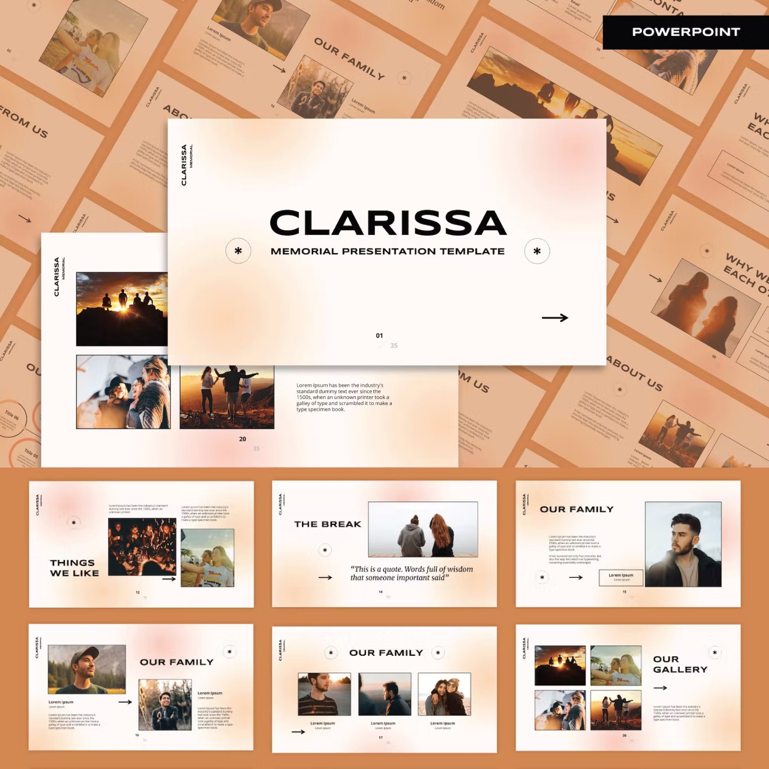 Minimal In Loving Memory Powerpoint Template Free MasterBundles