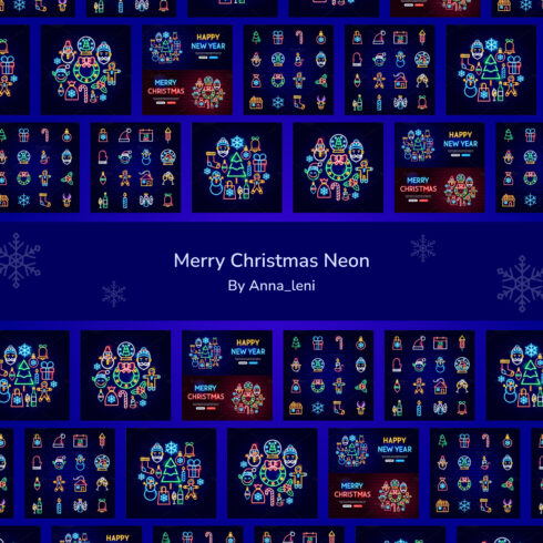 Merry christmas neon image preview.