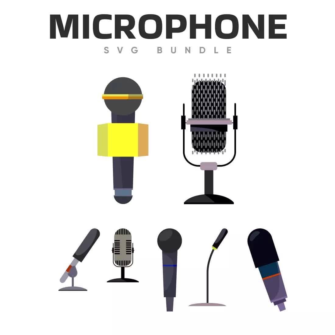 Microphone SVG Bundle Preview 5.