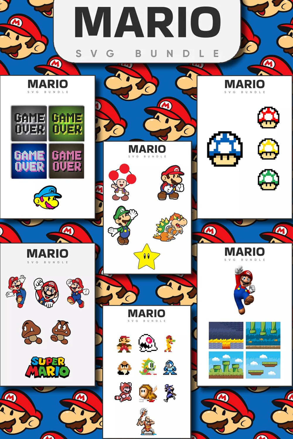 Monstrous Mario SVG Bundle Pinterest.