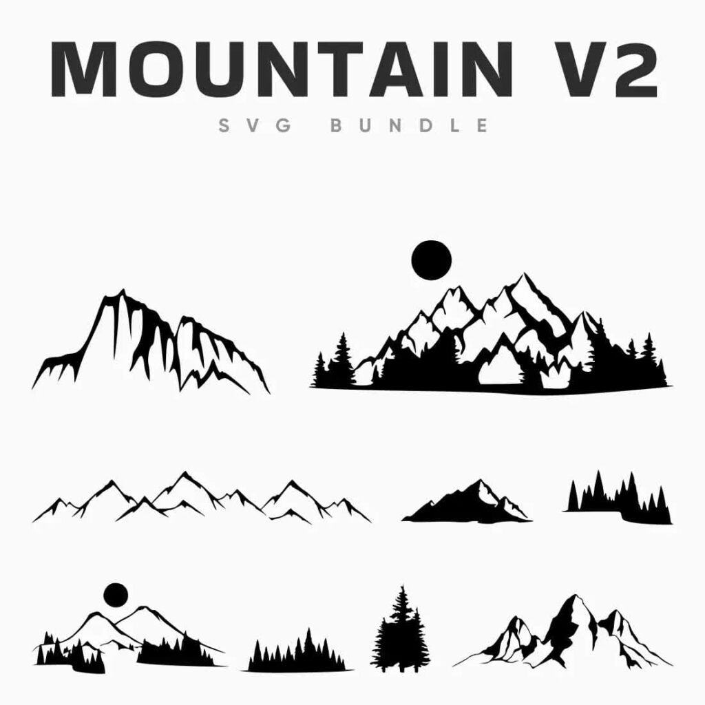 Mountain SVG Files Bundle: 150 Designs – MasterBundles