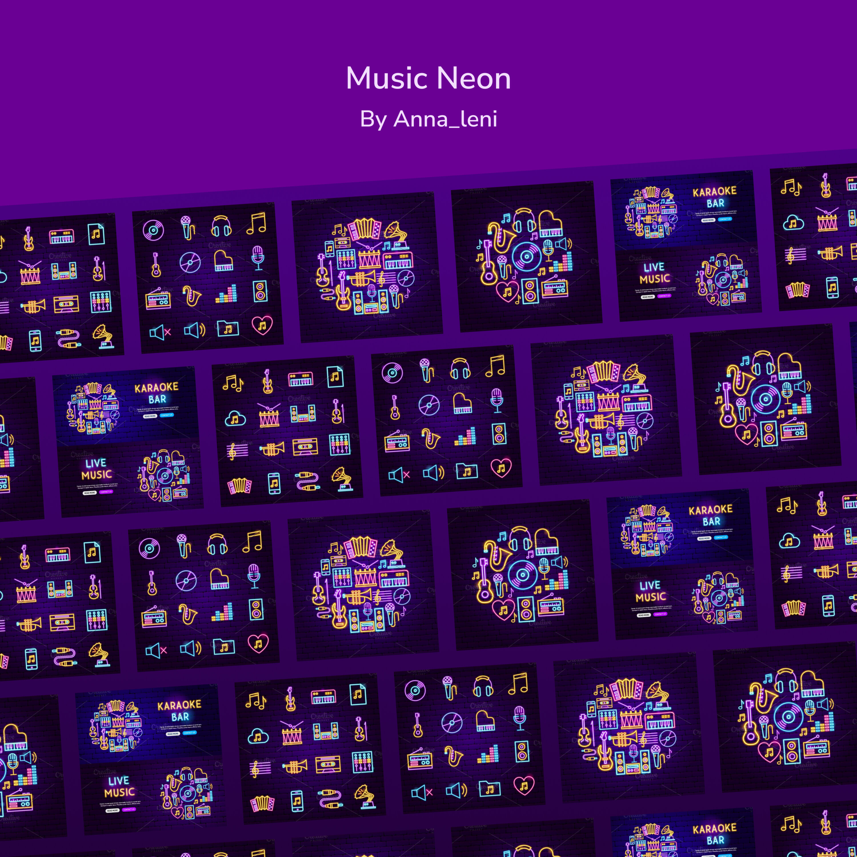 Music neon image preview.