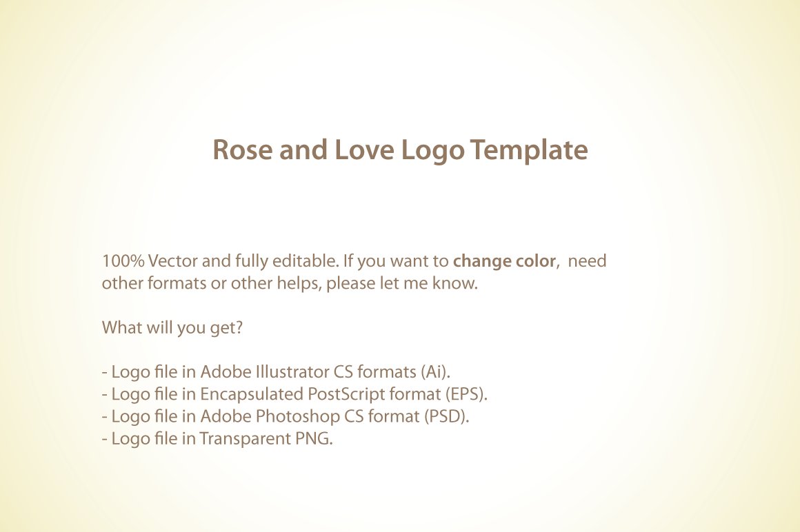 Description of roses and love logos.