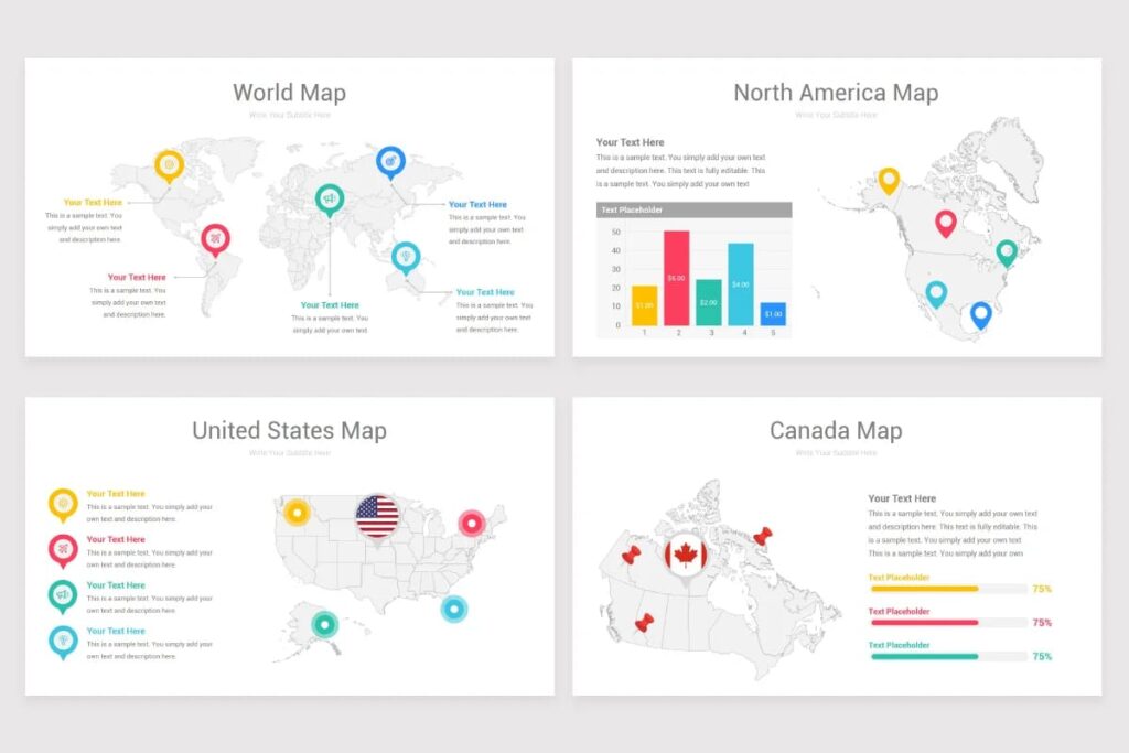 North America Maps PowerPoint Template – MasterBundles