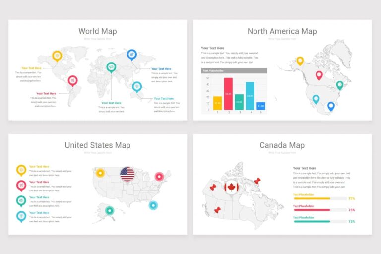 North America Maps PowerPoint Template MasterBundles   North America Maps Powerpoint 2 768x512 