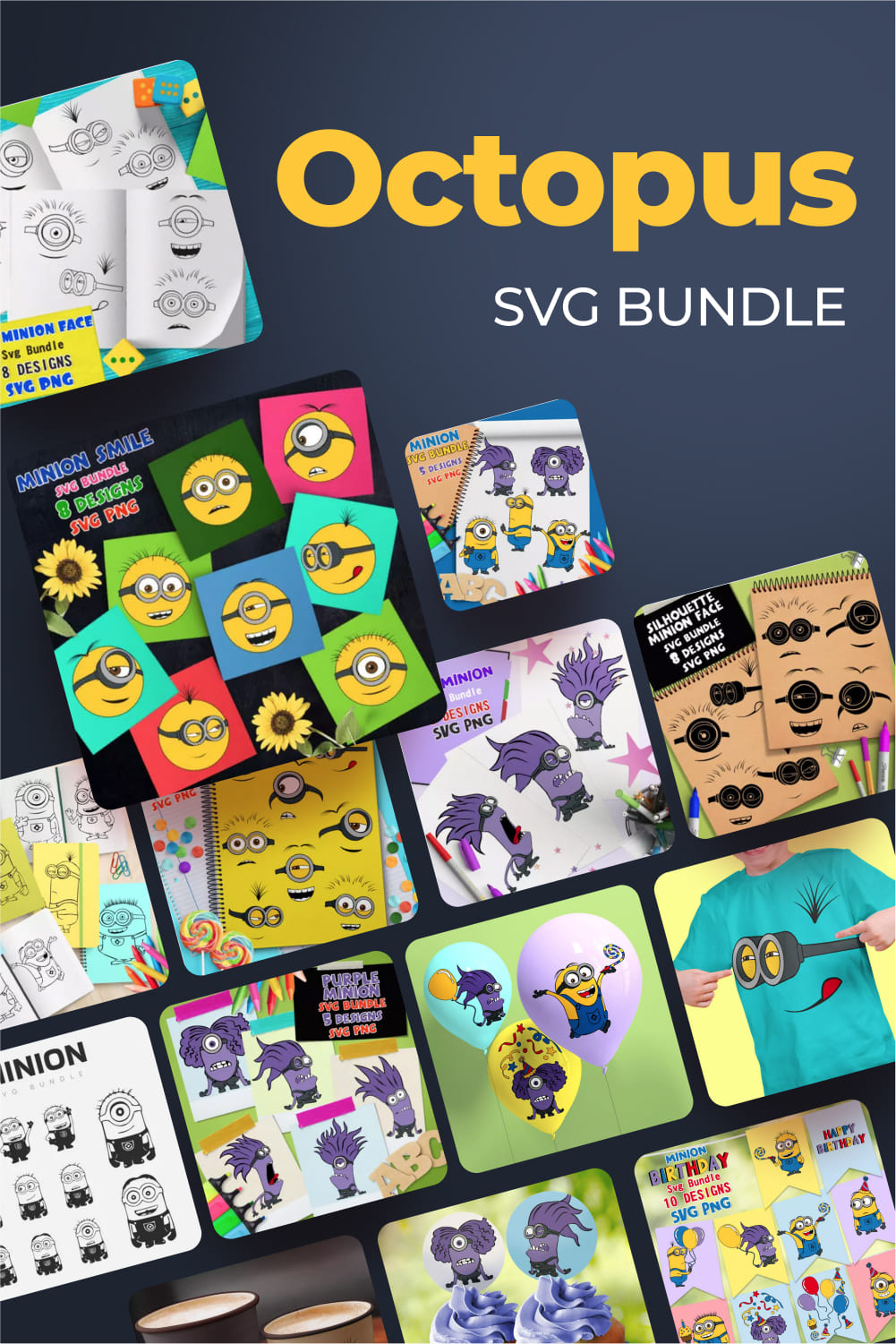 The octopus svg bundle includes a variety of items.