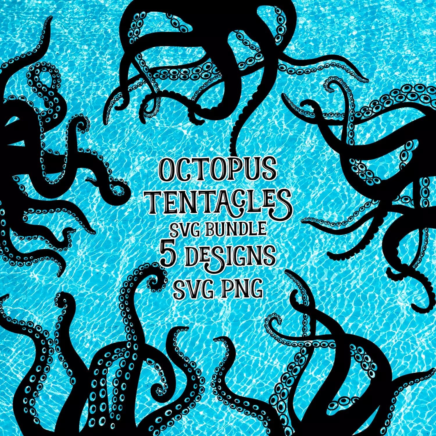 Octopus tentacles svg bundle 5 designs svg.