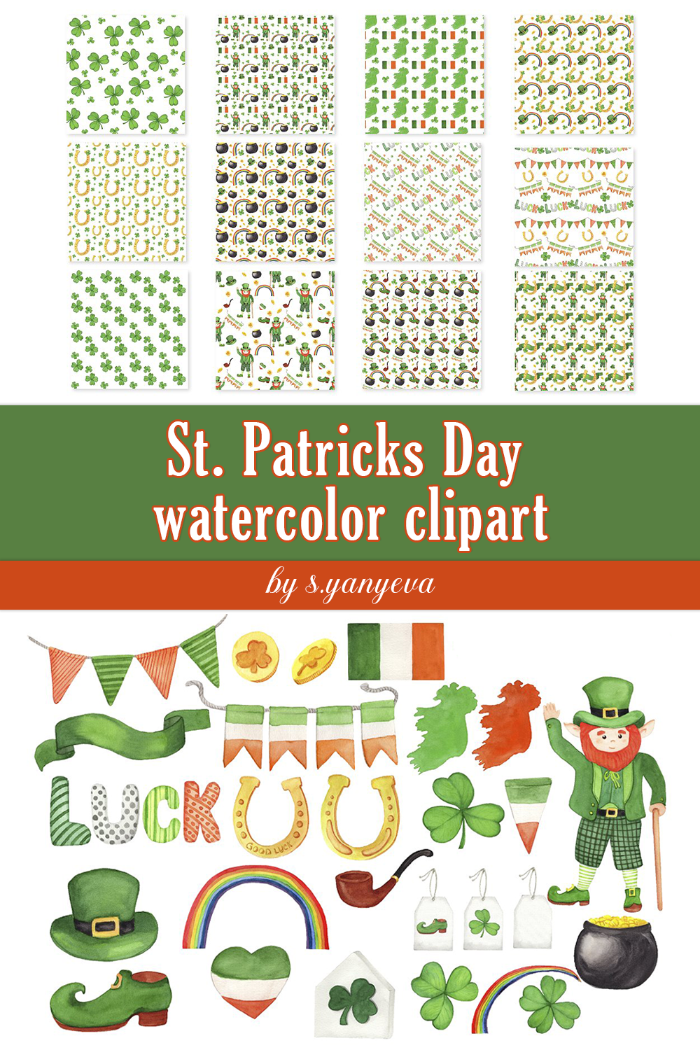 Patricks day watercolor clipart of pinterest.