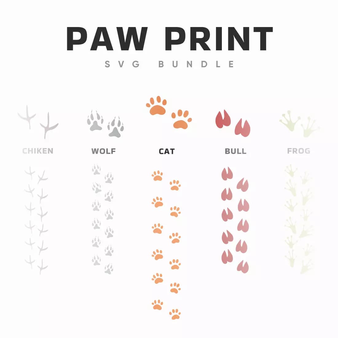 The paw print svg bundle.