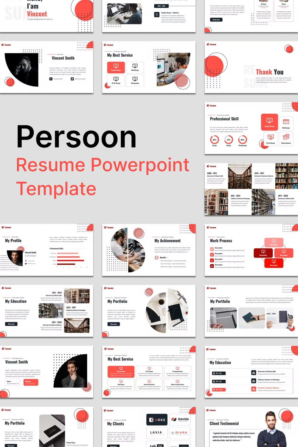 Persoon resume powerpoint template of pinterest.