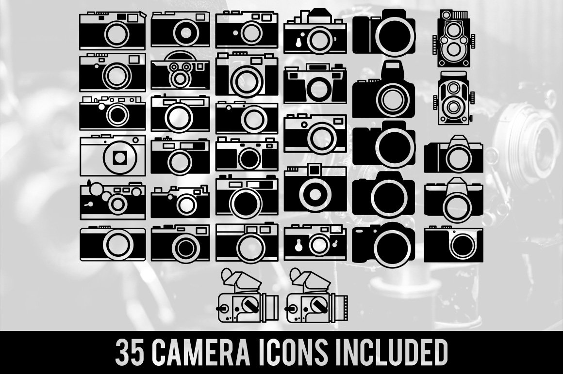 logos of black cameras.