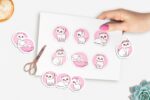 Cute Kitty Printable Stickers. PNG, JPG. | Master Bundles