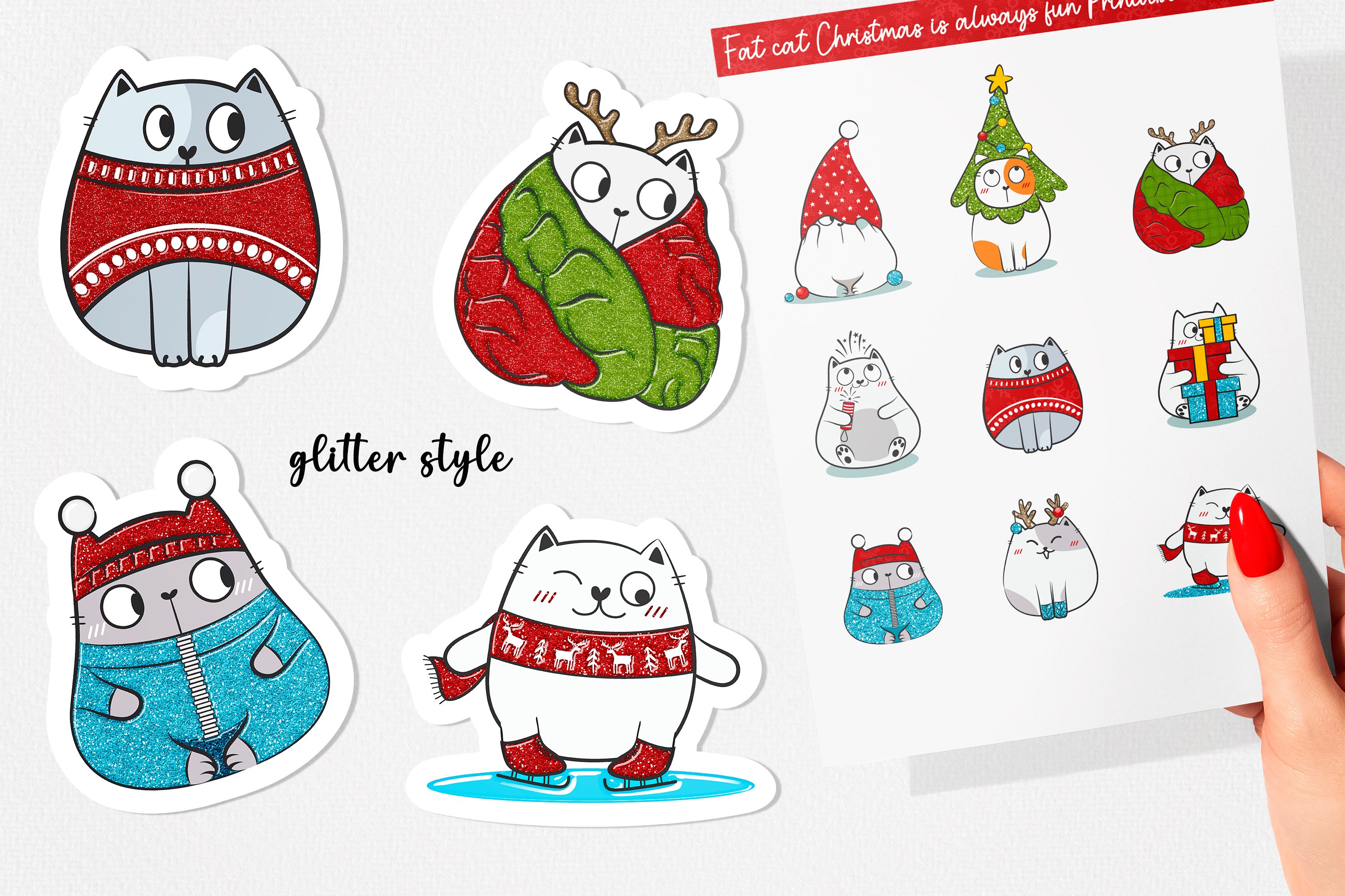 Christmas sticker prints.