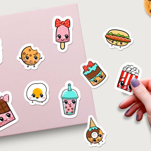 Cute Food Kawaii Printable Stickers. PNG, JPG. | Master Bundles