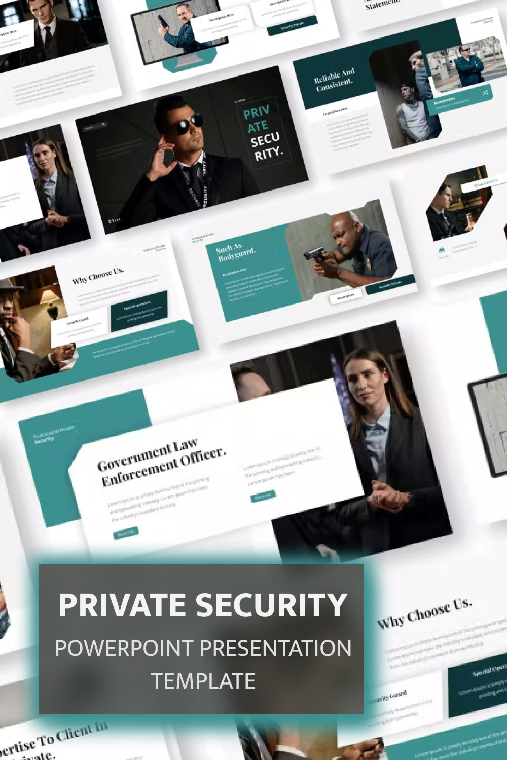 Private security powerpoint presentation template of pinterest.