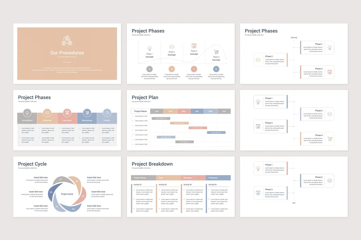 project proposal powerpoint template, our procedures slides.