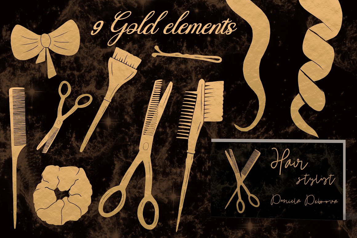 Combs, scissors, bones and other things for hair.