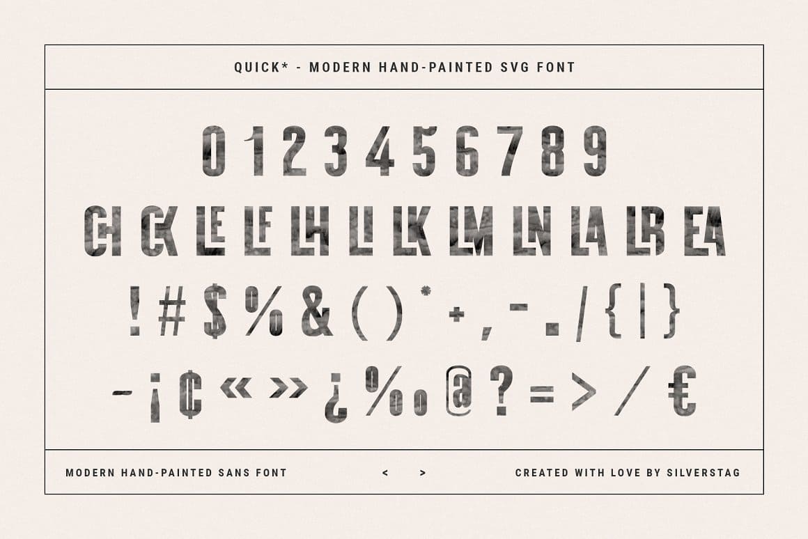 Quick Modern Hand Painted SVG Font Preview 10.