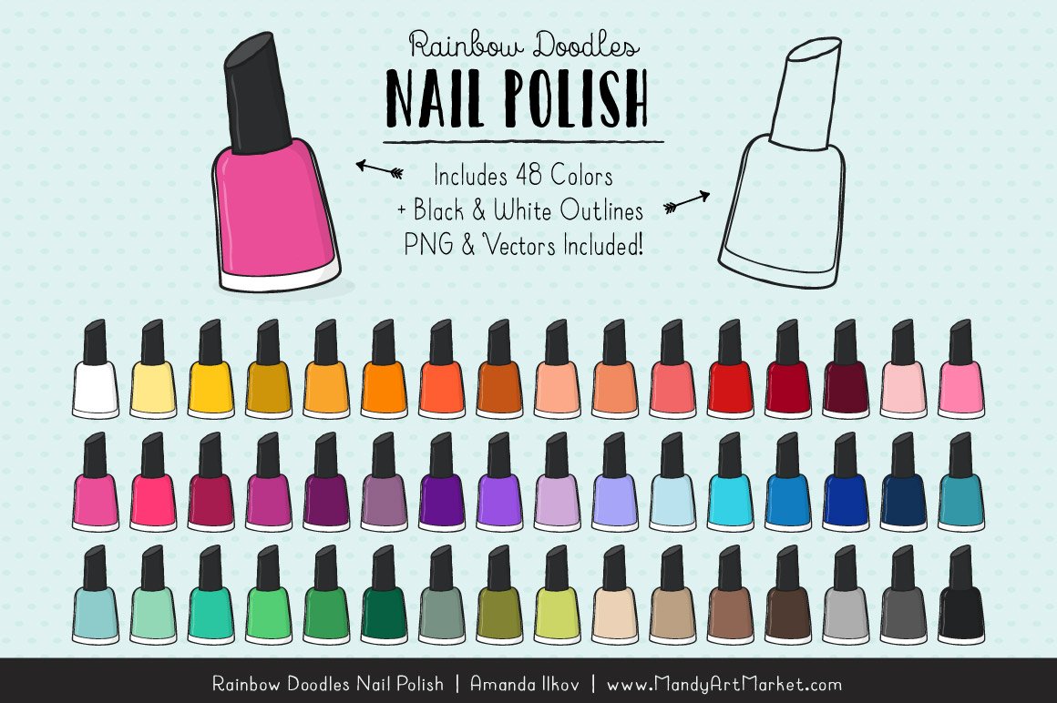 Unique images of nail polishes.