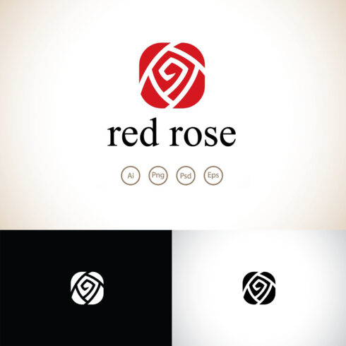 Prints of red rose logo template.