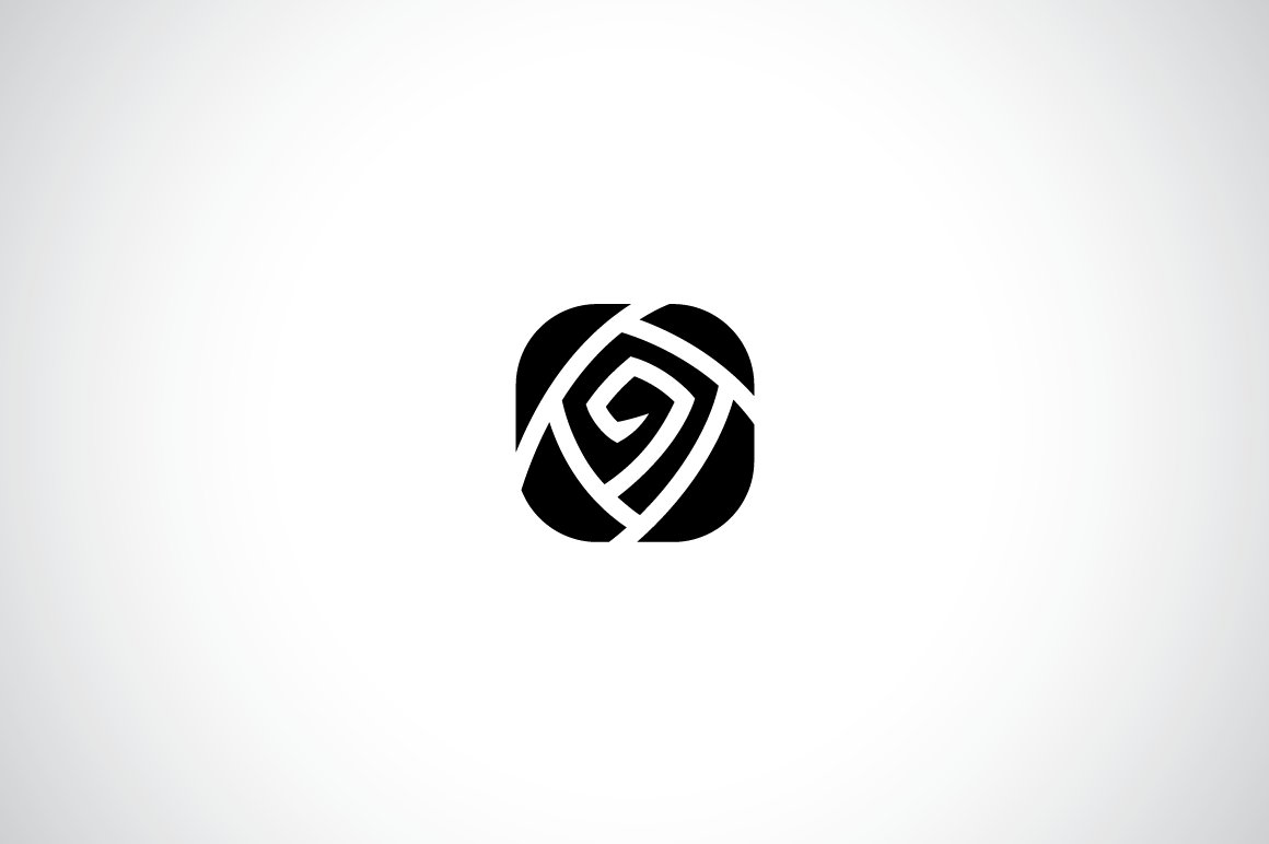 Black logo on a white background.