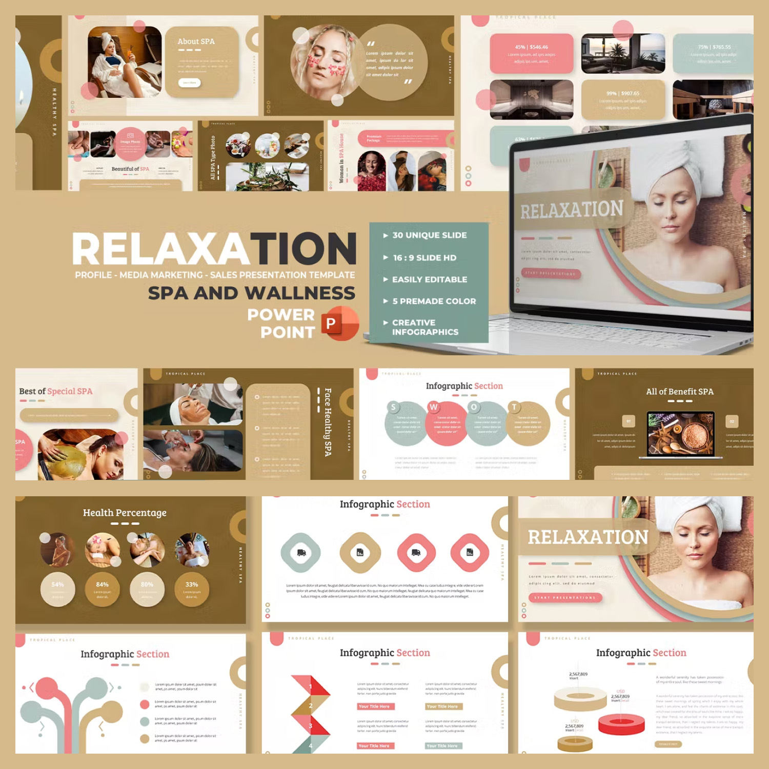 Relaxation spa wellness presentation preview.