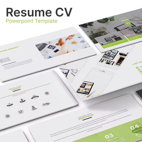 Preview resume cv powerpoint template.